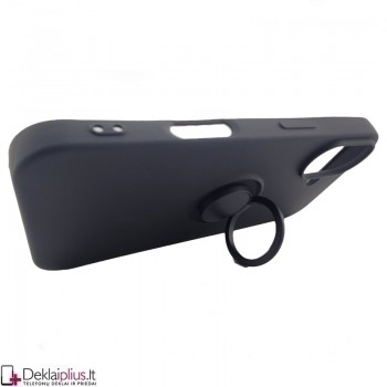 Silikoninis dėklas su žiedu - juodas (Apple Iphone 16 Plus) Silikoninis dėklas su žiedu - juodas (Apple Iphone 16 Plus)